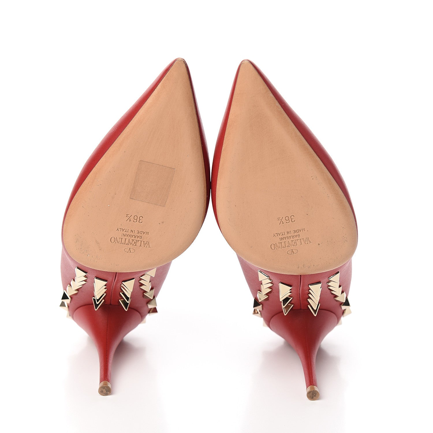 Valentino Garavani Nappa Rockstud Jaw Stud 100mm Pumps 36.5 Rosso Valentino 5 of 9