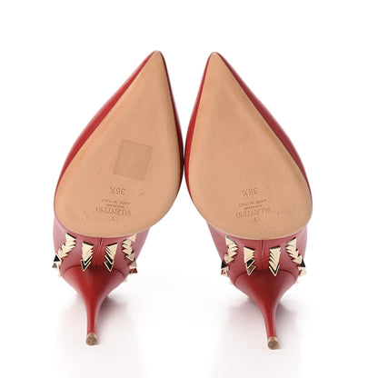 Valentino Garavani Nappa Rockstud Jaw Stud 100mm Pumps 36.5 Rosso Valentino 5 of 9