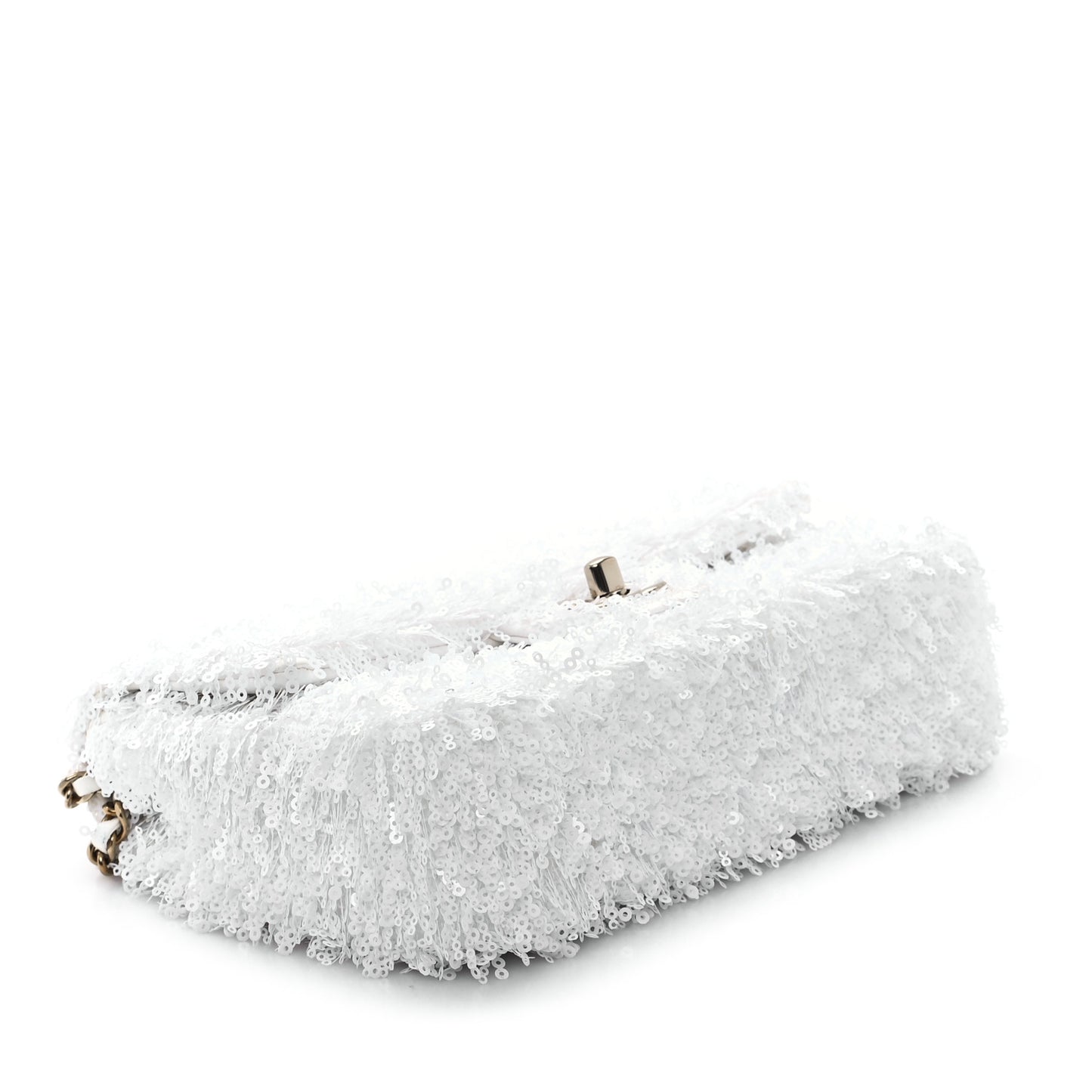 Sequin Mini Rectangular Flap White