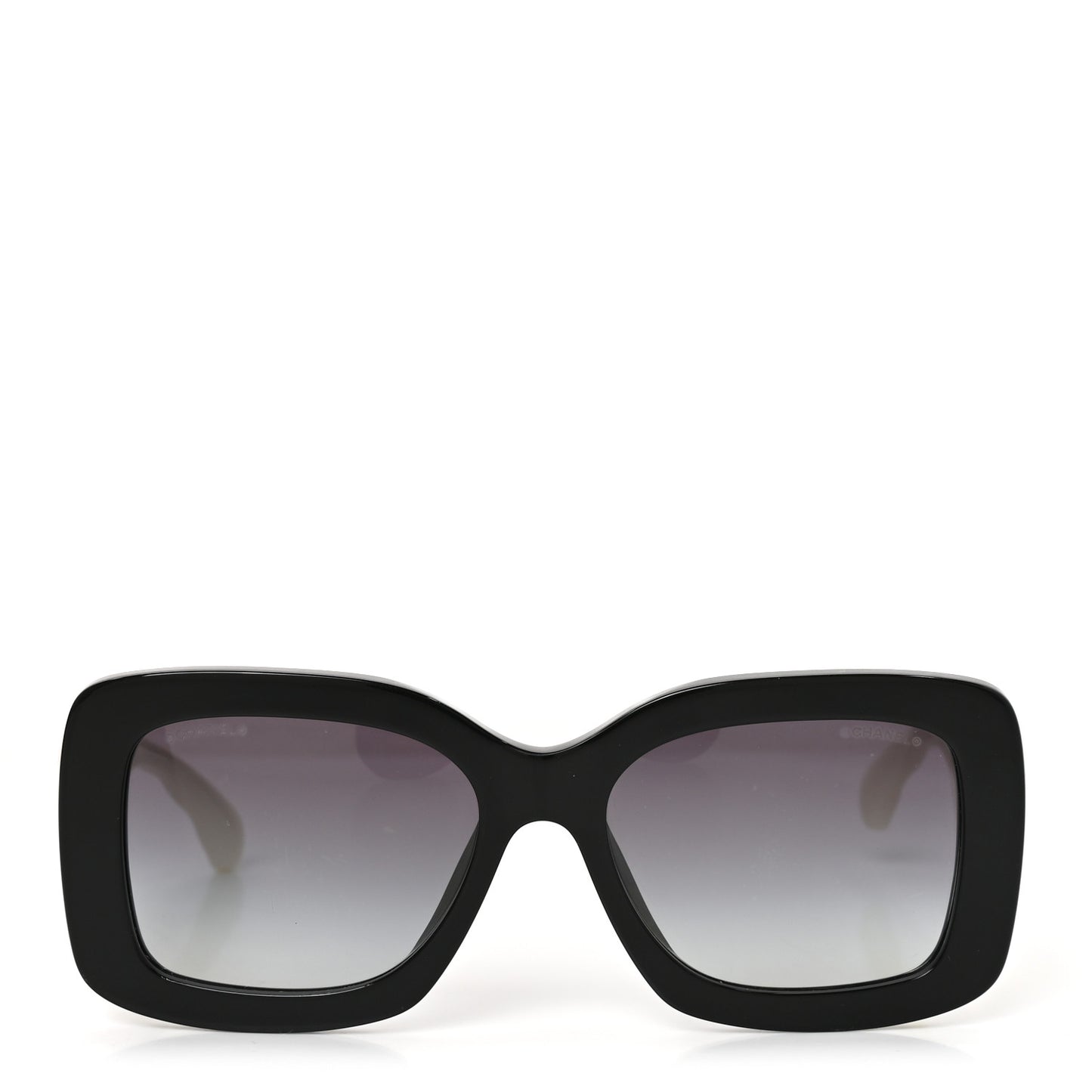 Acetate Quilted CC Rectangle Sunglasses 5483-A White Black