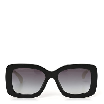 Chanel Acetate Quilted CC Rectangle Sunglasses 5483-A White Black 2 of 7