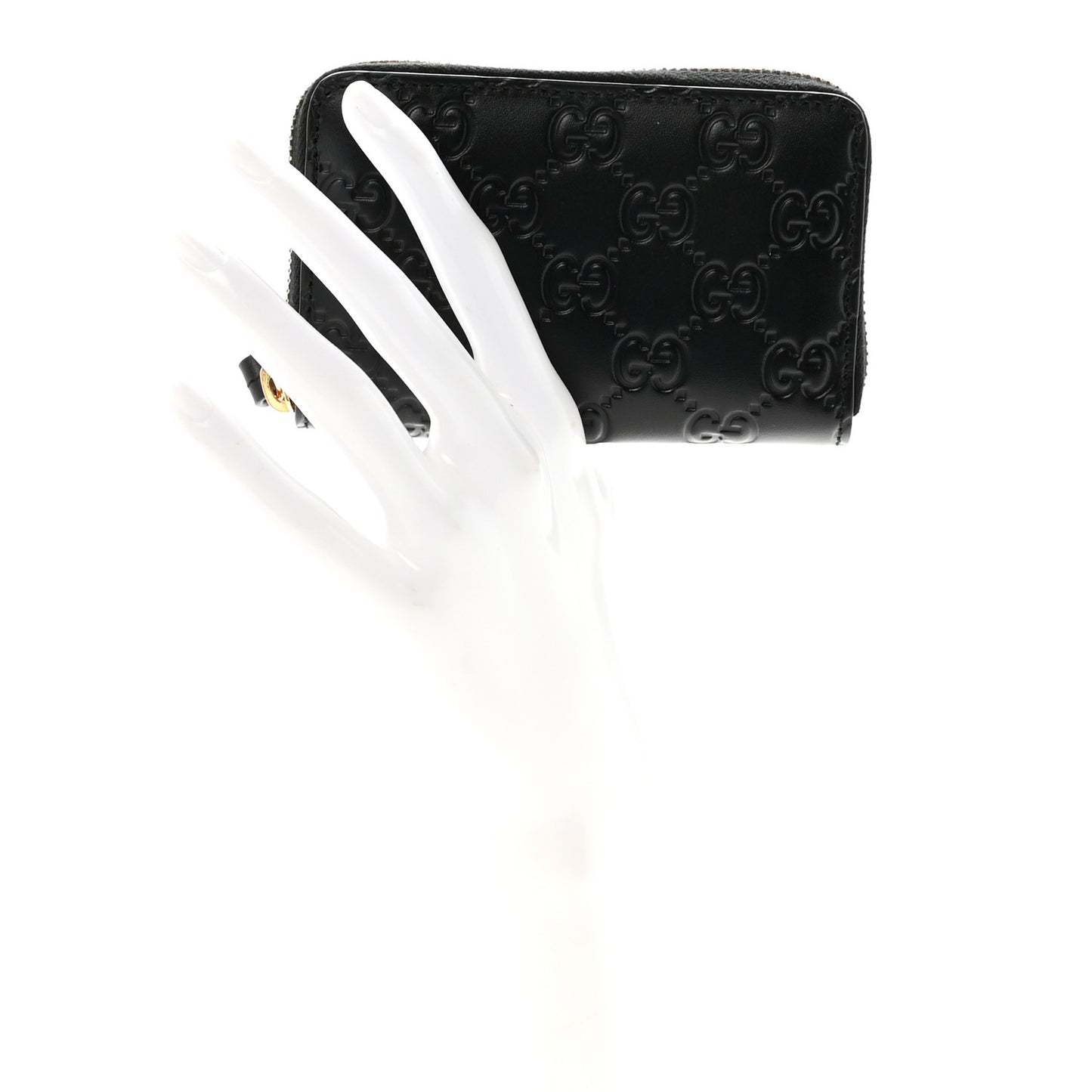 Guccissima Zip Around Coin Purse Wallet Black