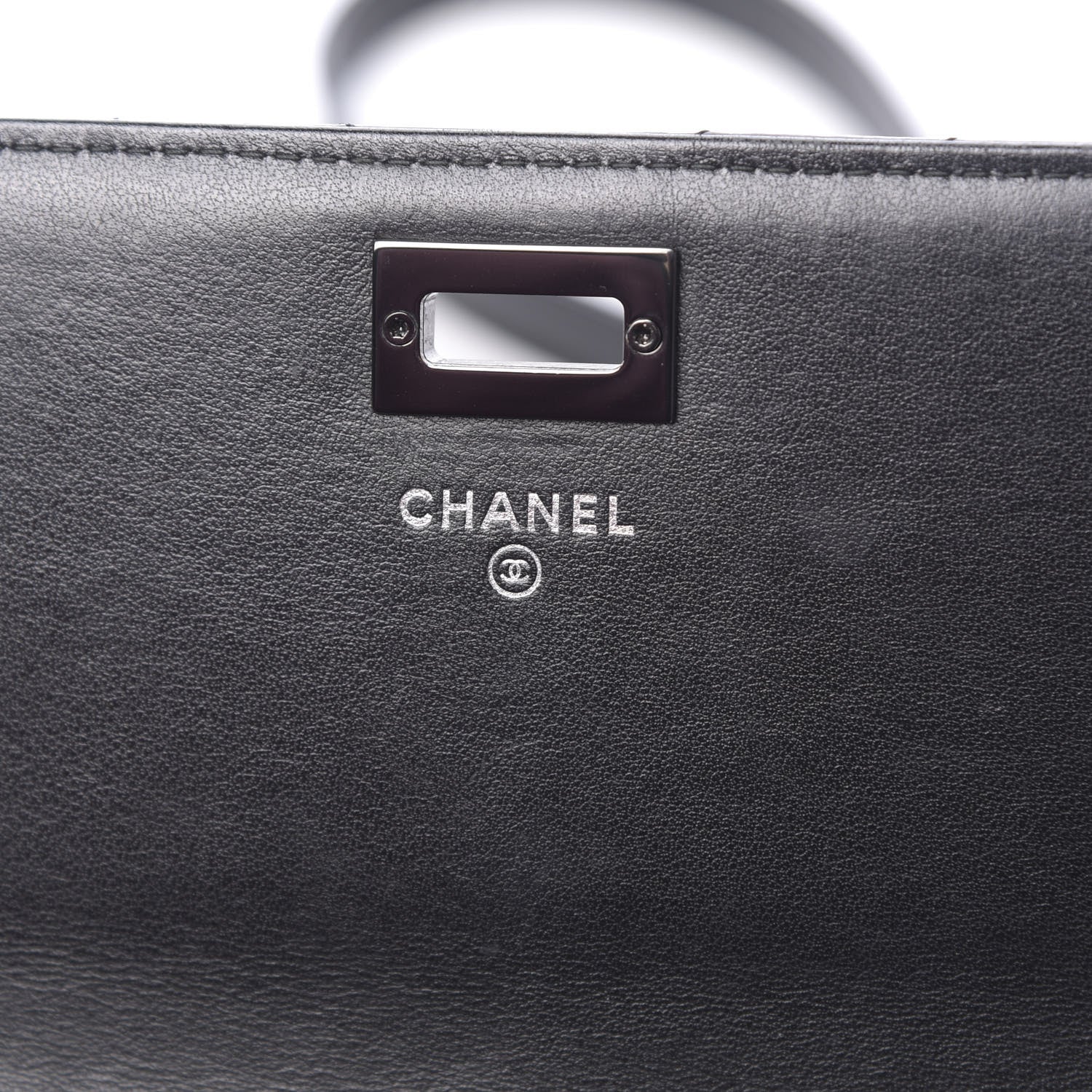 Chanel Aged Calfskin Chevron Quilted Reissue 2.55 Square Wallet On Chain WOC So Black 6 of 12