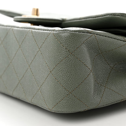 Chanel Iridescent Caviar Quilted Medium Double Flap Light Green 9 of 11