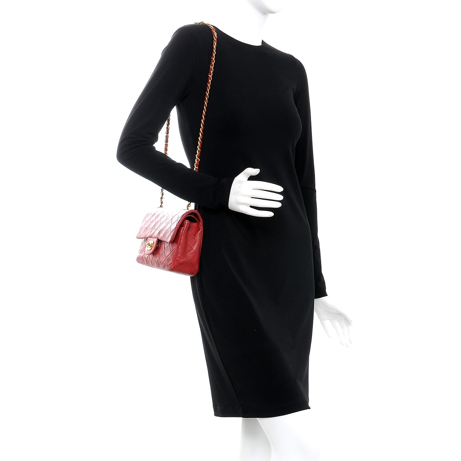 Chanel Lambskin Quilted Small Double Flap Red 2 of 17