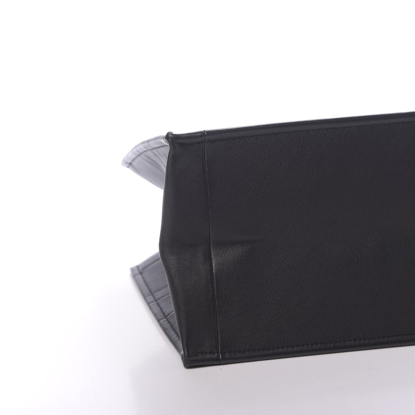 Calfskin Embossed Medium Book Tote Black