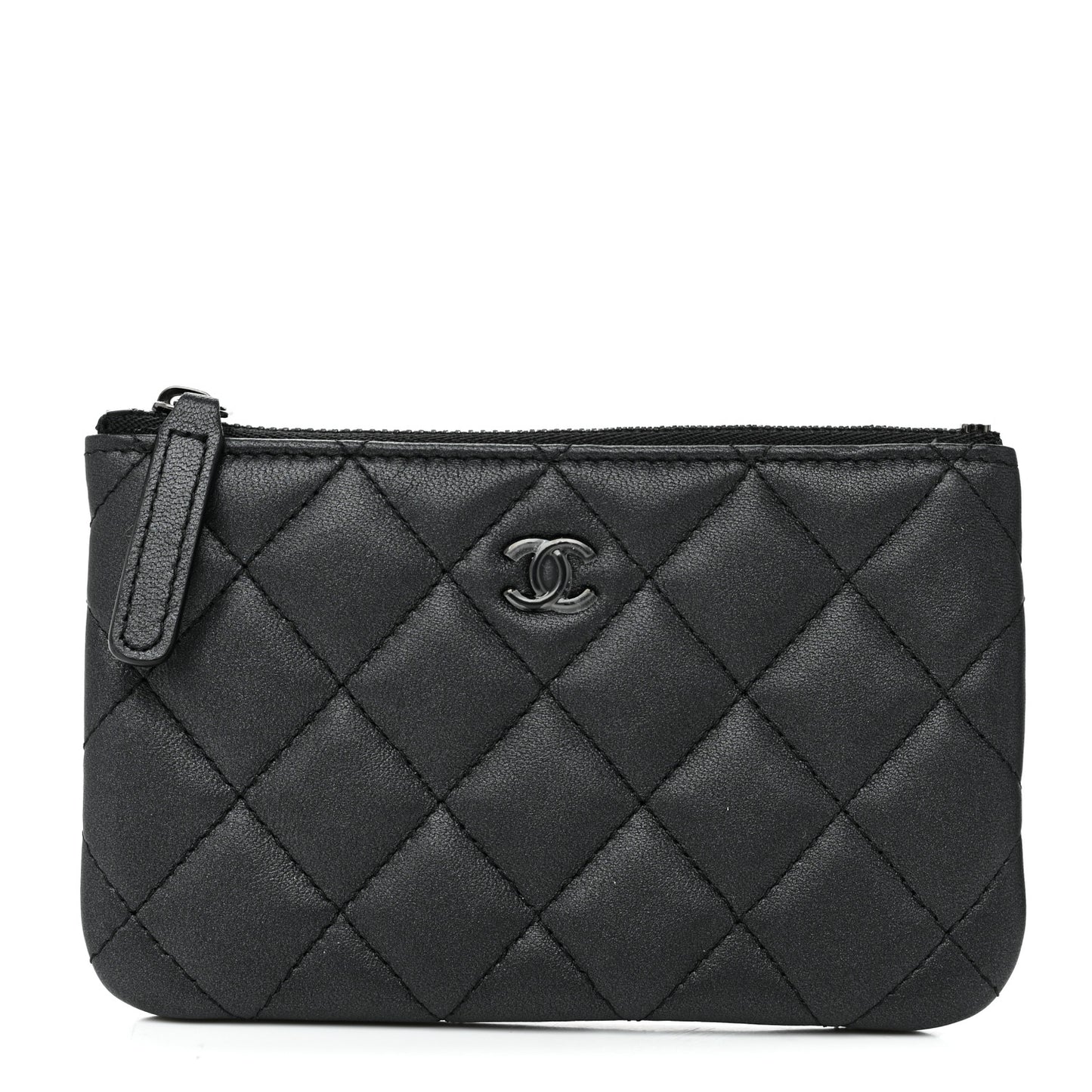 Pearly Lambskin Quilted Small Cosmetic Case So Black