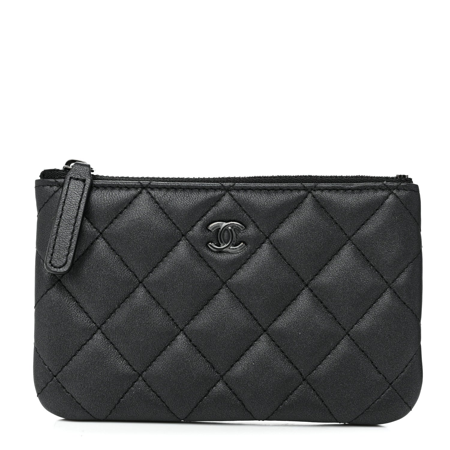Chanel Pearly Lambskin Quilted Small Cosmetic Case So Black 1 of 8