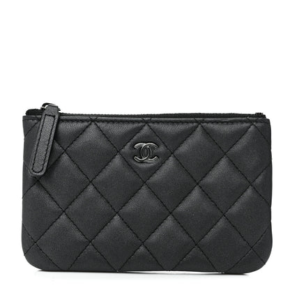 Chanel Pearly Lambskin Quilted Small Cosmetic Case So Black 1 of 8