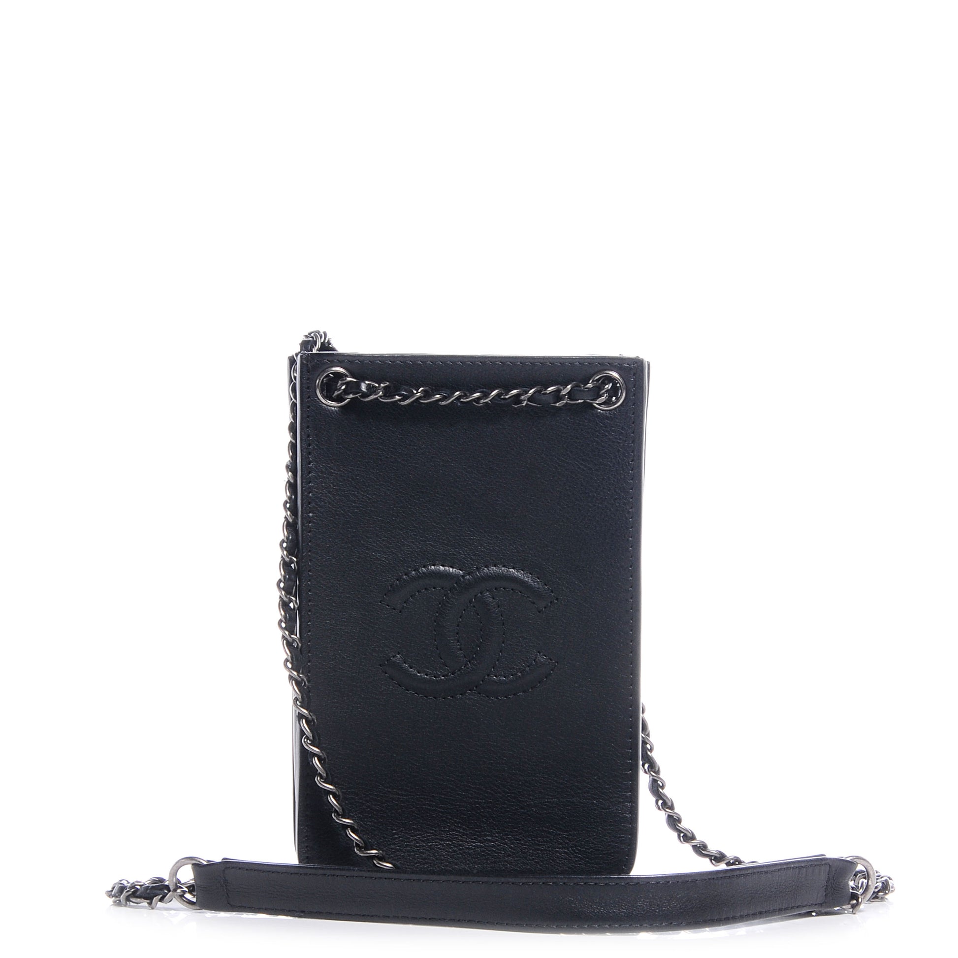 Chanel Calfskin Crossbody CC Phone Holder Black 1 of 7