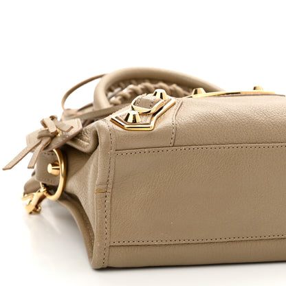 Balenciaga Chevre Gold Metallic Edge Hardware Mini City Beige Latte 10 of 10