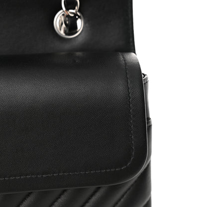 Chanel Lambskin Chevron Quilted Medium Double Flap Black 11 of 14
