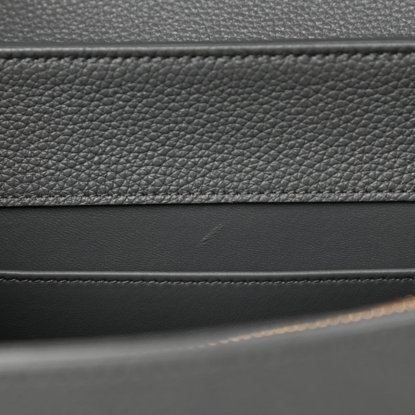 Grained Calfskin Classique 16 Top Handle Bag Medium Grey