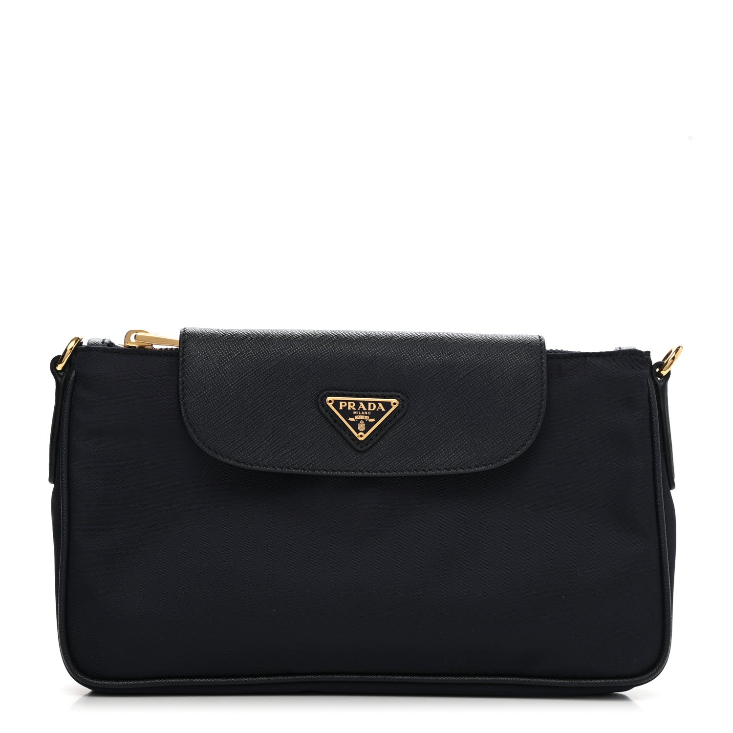 Prada Tessuto Nylon Saffiano Crossbody Bag Baltico 1 of 7