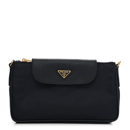 Prada Tessuto Nylon Saffiano Crossbody Bag Baltico 1 of 7