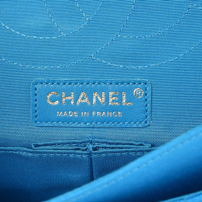 Chanel Satin Coco's Croc 2.55 Reissue 225 Flap Turquoise 6 of 8