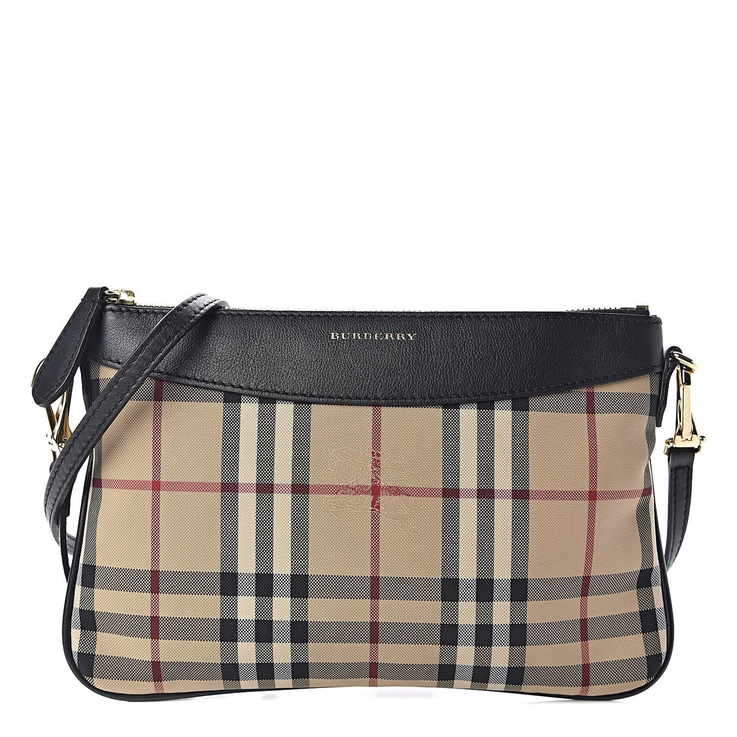 Horseferry Check Peyton Crossbody Clutch Bag Black