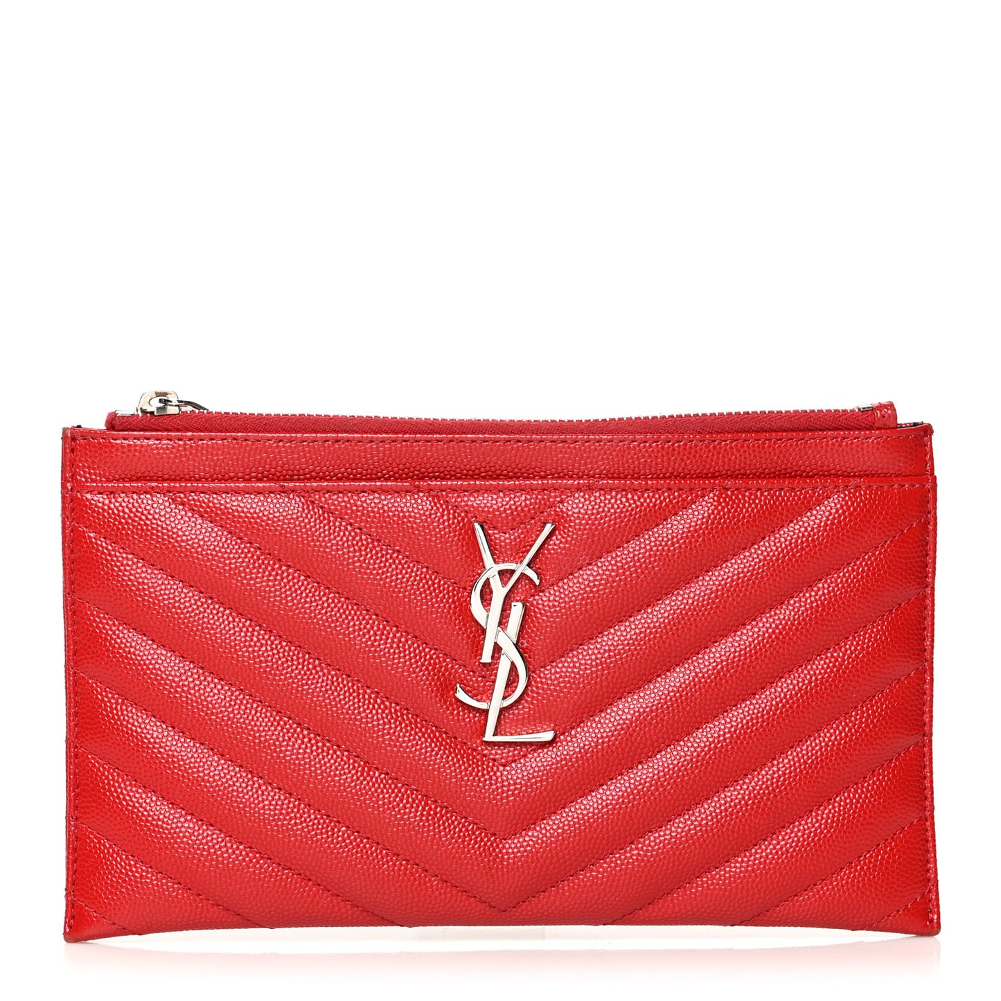 Grain De Poudre Chevron Monogram Bill Pouch Rouge Eros