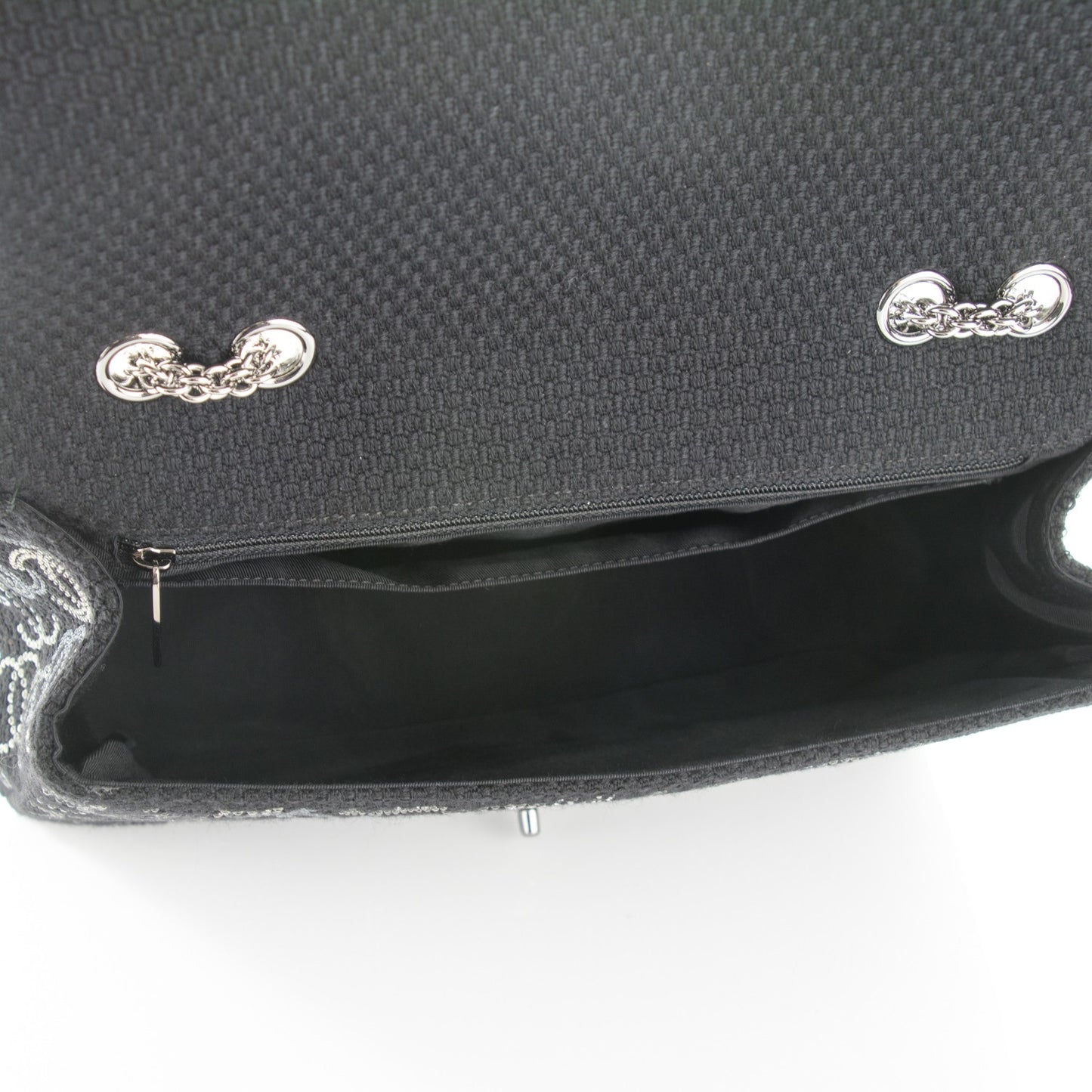 Tweed Strass Jumbo Pudong Flap Black