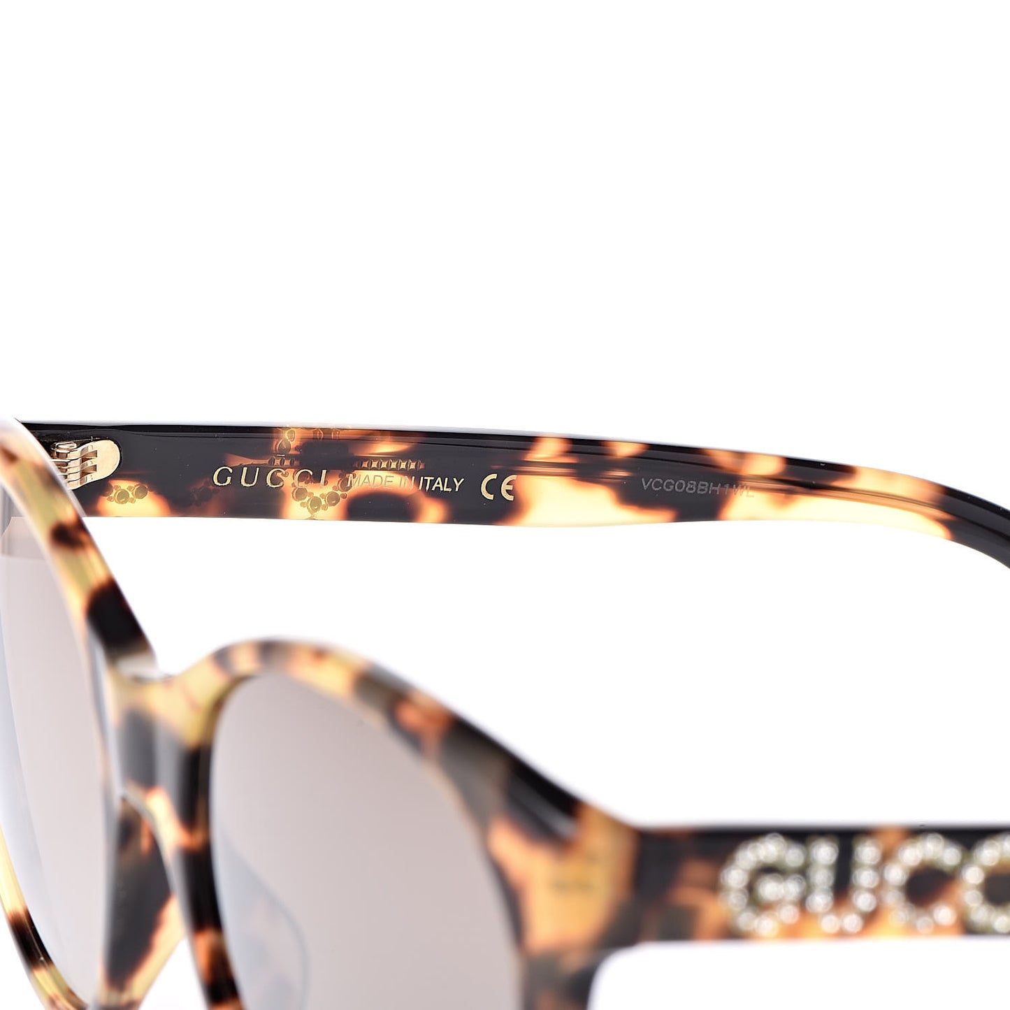 Round Frame Crystal Sunglasses GG 0419S Tortoiseshell
