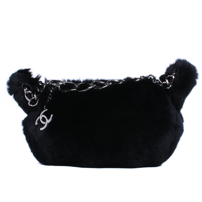 Chanel Rabbit Fur Hobo Black 1 of 6
