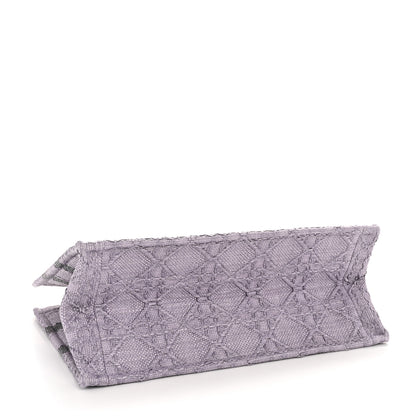 Christian Dior Raffia Cannage Medium Book Tote Lilac 4 of 11