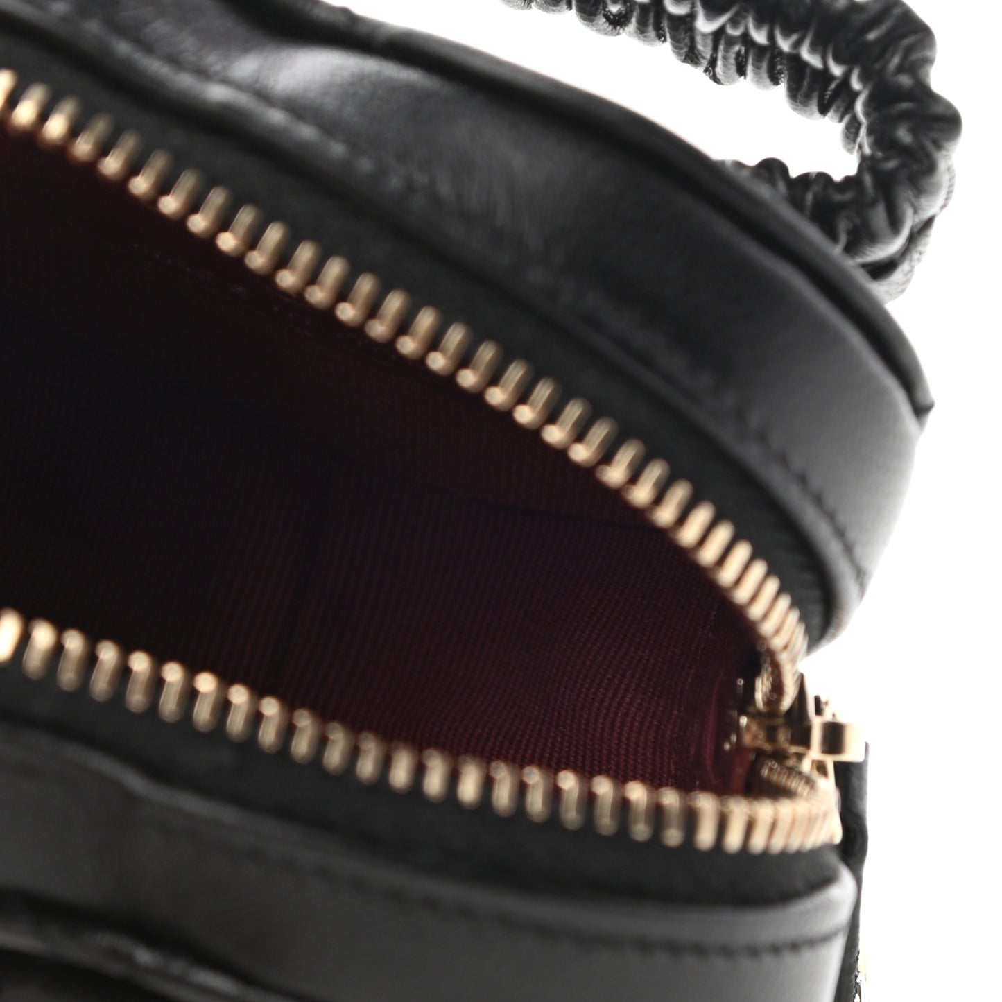 Lambskin Quilted CC In Love Heart Zipped Arm Coin Purse Black