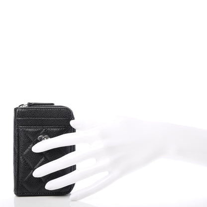 Chanel Caviar Quilted Zip Card Holder Black 2 of 8