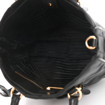 Prada Tessuto Nylon Soft Calfskin Tote Black 5 of 11