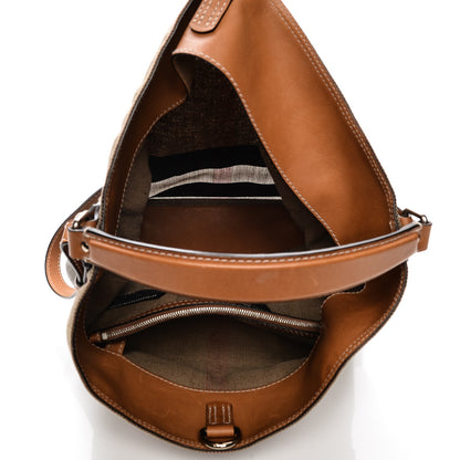 Burberry Canvas Mega Check Medium Ashby Hobo Saddle Brown 5 of 7