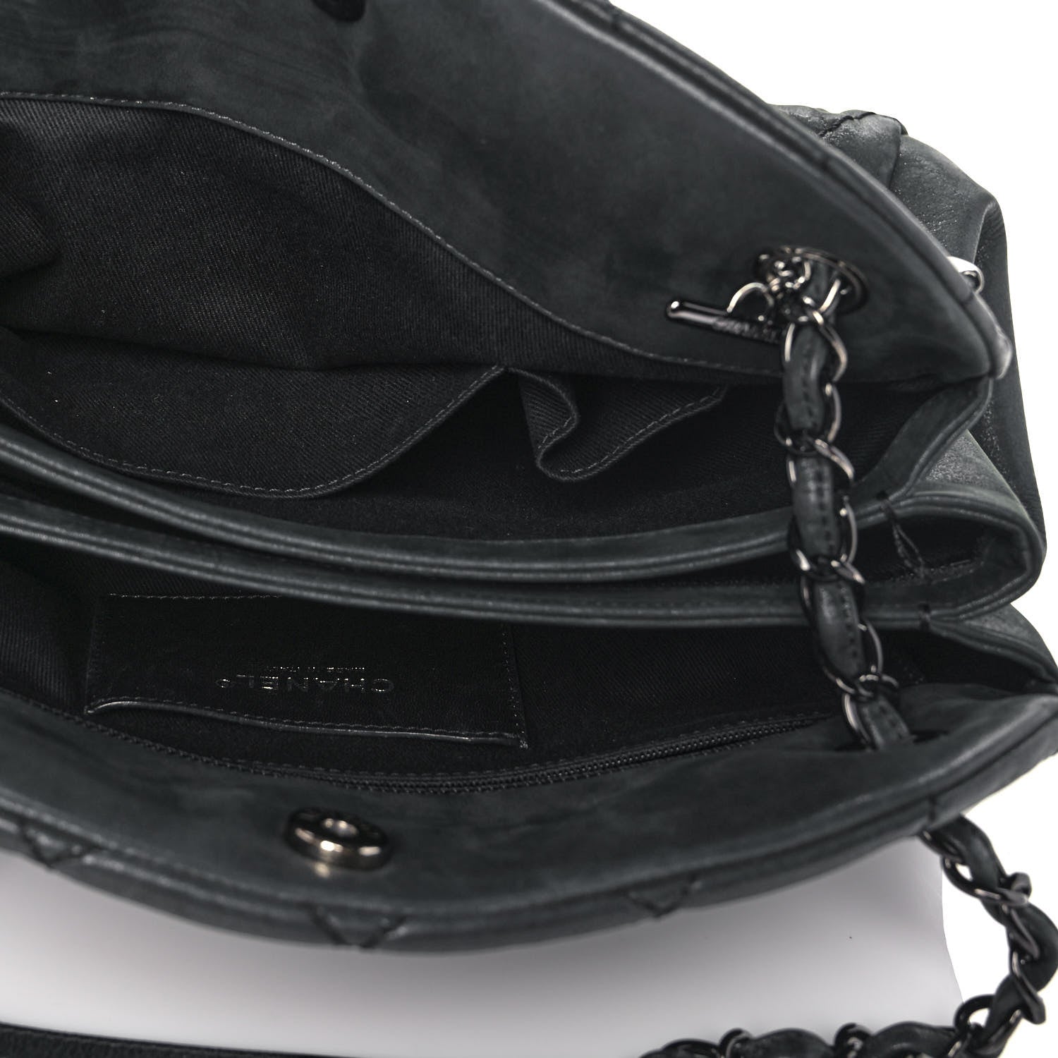 Chanel Iridescent Calfskin Large Just Mademoiselle Bowling Bag Black 4 of 10