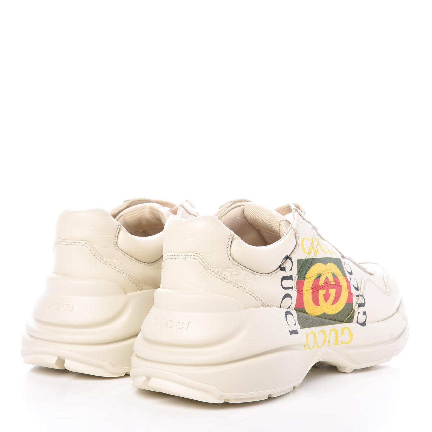 Calfskin Interlocking G Logo Mens Rhyton Sneakers 6 Ivory