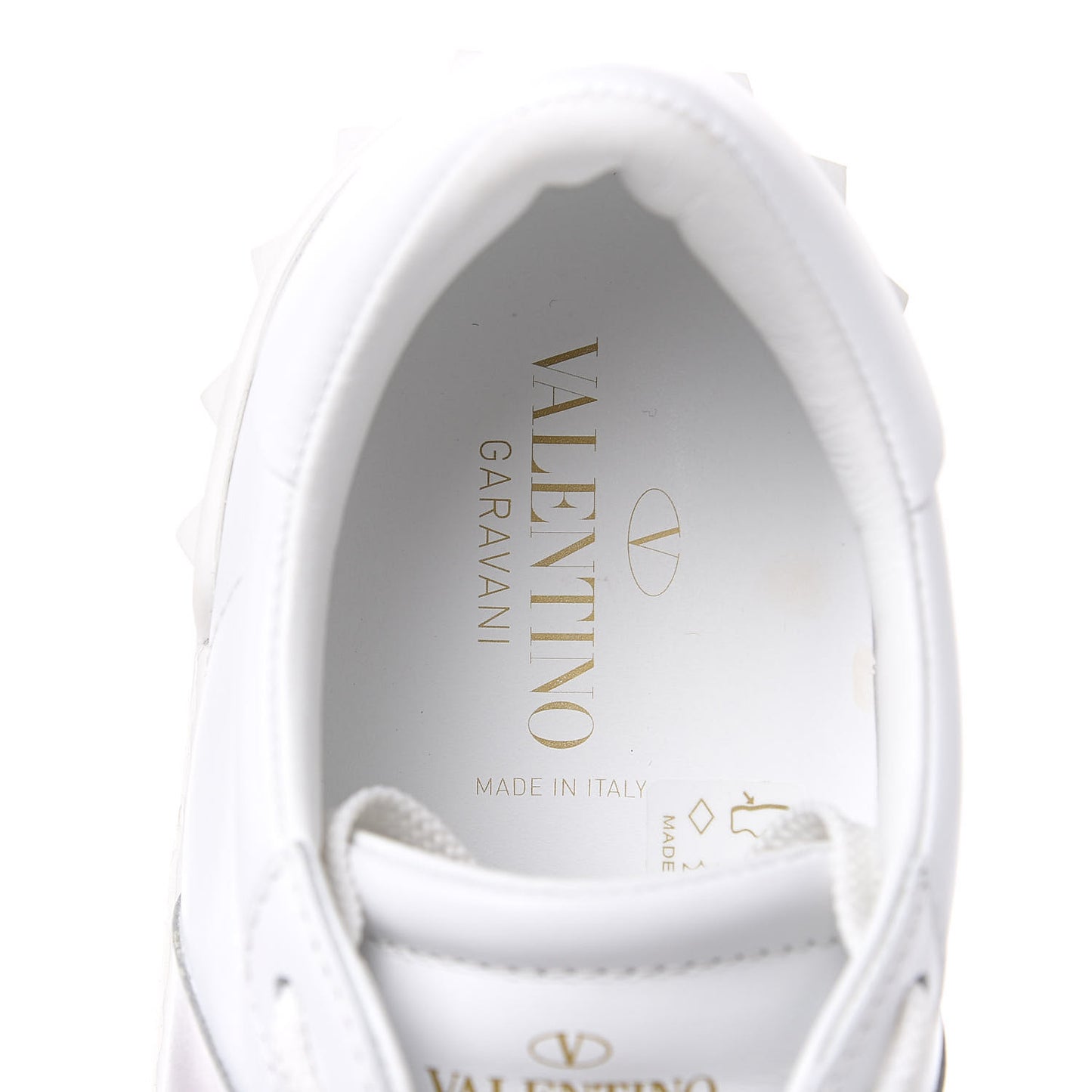 Calfskin Rockstud Open Sneakers 40 White Pewter