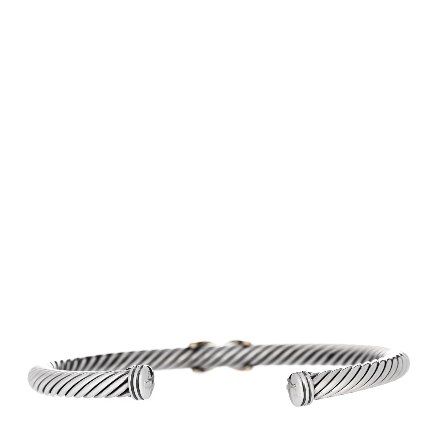 Sterling Silver 14K Yellow Gold 5mm X Station Cable Bracelet