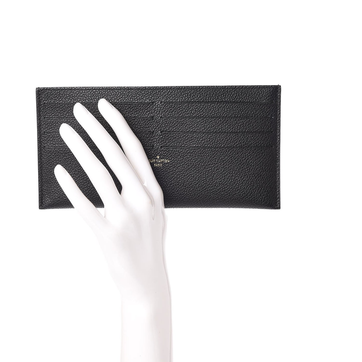 Calfskin Felicie Chain Wallet Card Holder Insert Black