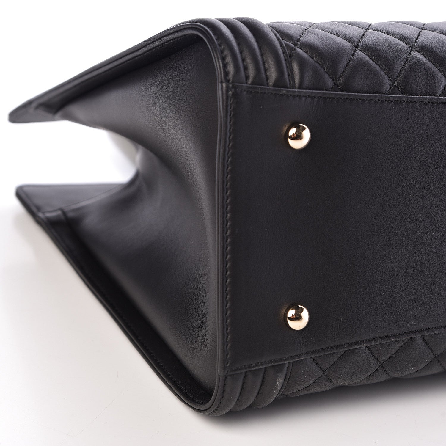Chanel Calfskin Quilted Boy Shopping Tote Black 9 of 10