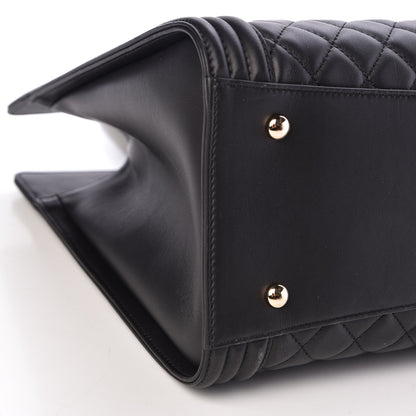 Chanel Calfskin Quilted Boy Shopping Tote Black 9 of 10