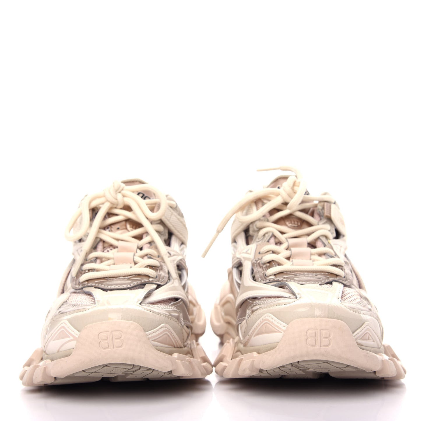 Rubber Mesh Bi-Color Womens Track.2 Open Sneakers 36 Nude