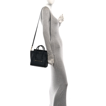 Celine Smooth Calfskin Nano Luggage Black 2 of 9
