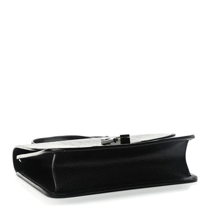 Saint Laurent Snakeskin Carre Satchel Black 5 of 9