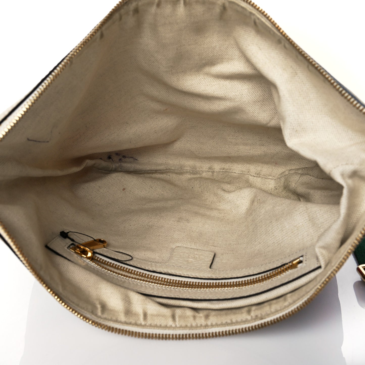 GG Supreme Monogram Flora Web Small Ophidia Half Moon Hobo White