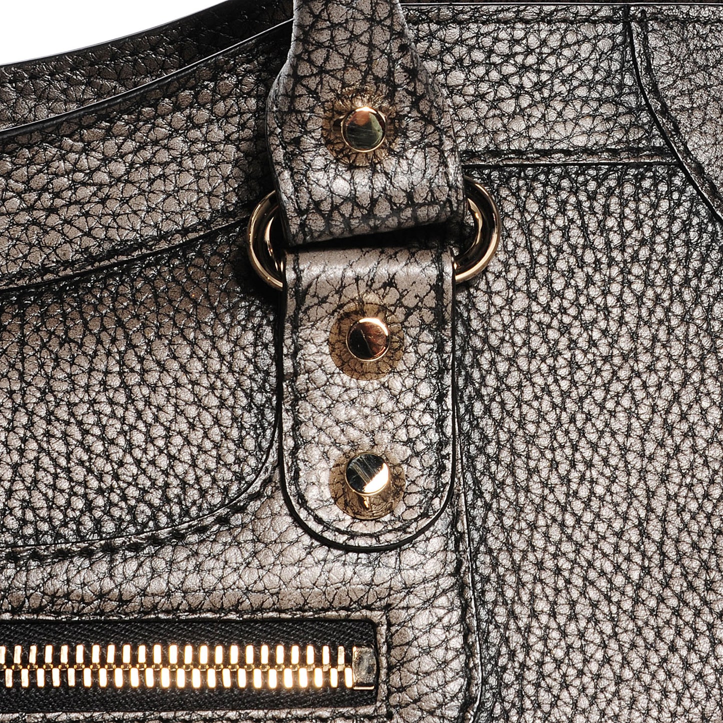 Grained Calfskin Classic Gold Hardware City Ombre Grey Gradient