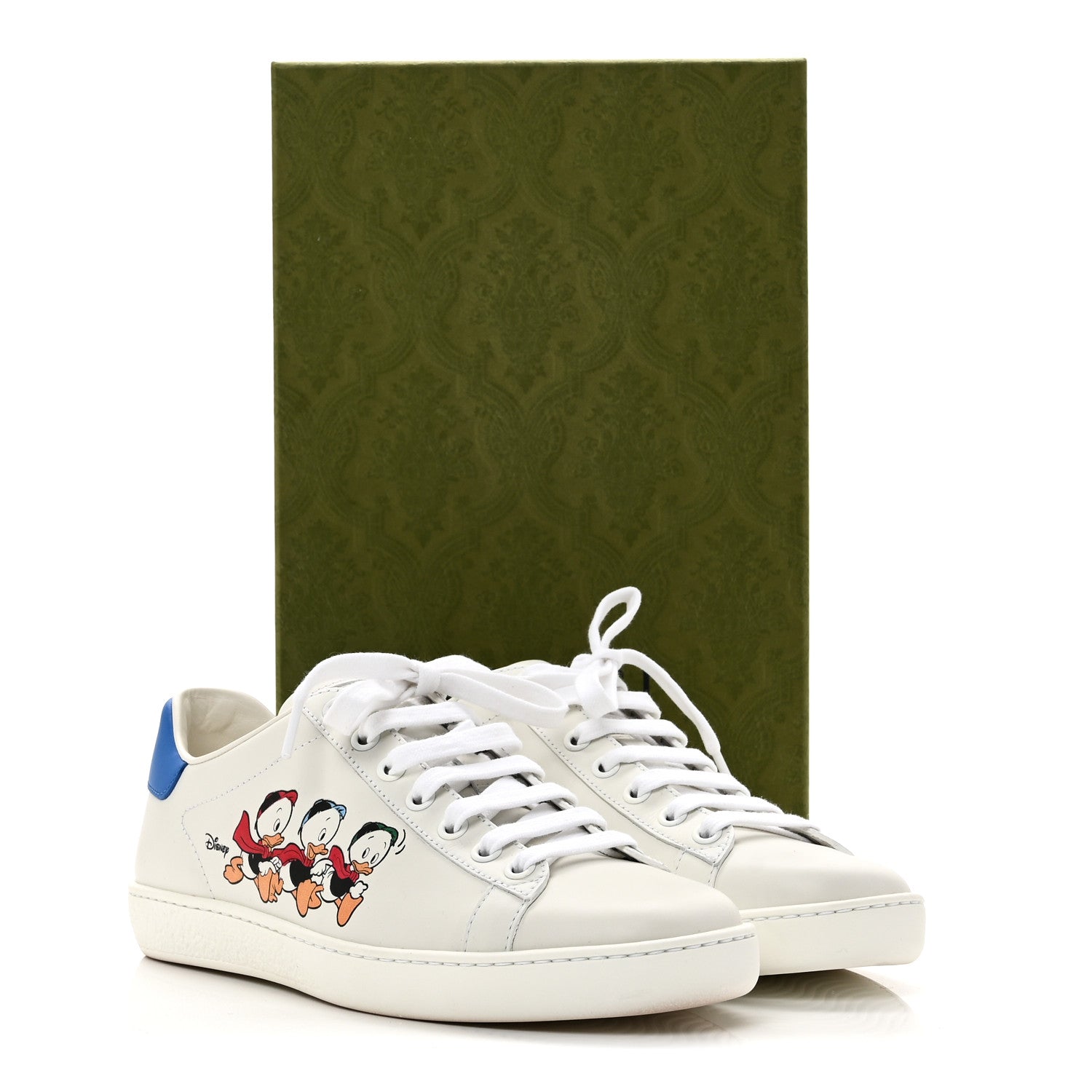 Gucci X DISNEY Calfskin Miro Soft Donald Duck Womens Ace Sneakers 37 White Bright Splash 10 of 10
