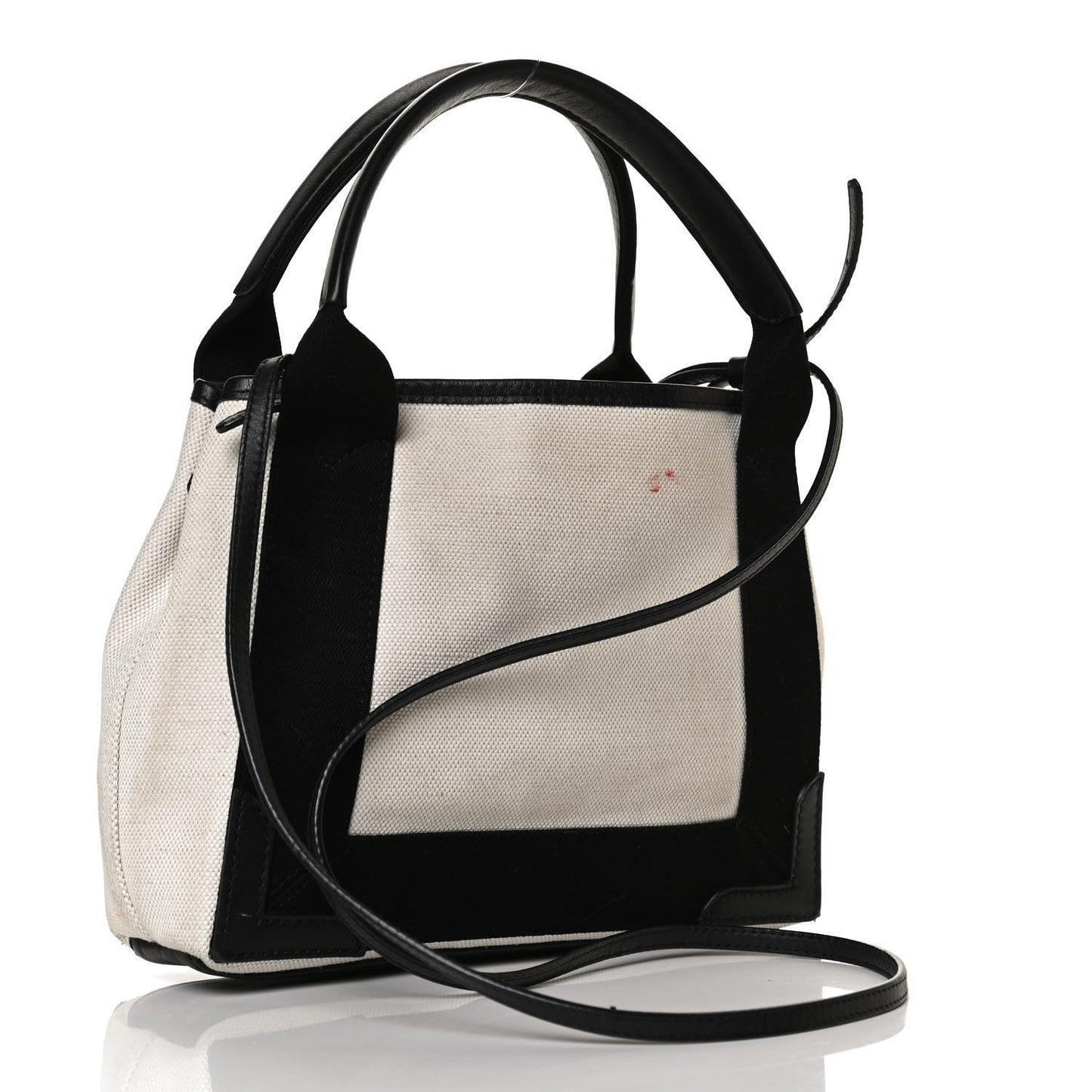 Cotton Canvas Calfskin Navy Cabas XS Natural Black