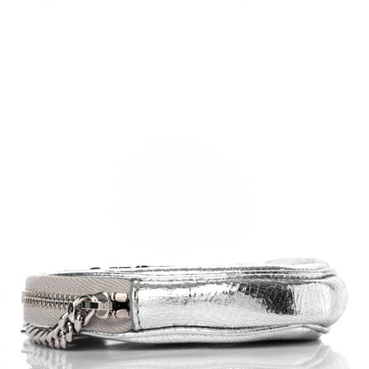 Saint Laurent Metallic Calfskin Monogram Heart Key Pouch Silver 4 of 7