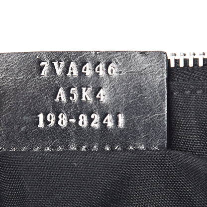 Fendi Glazed Fabric Vitello Century FF 1974 Stamp Patch Pocket Belt Bag Black 8 of 11
