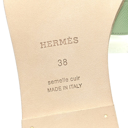 Hermes Epsom Oran Sandals 38 Vert Jade 6 of 9