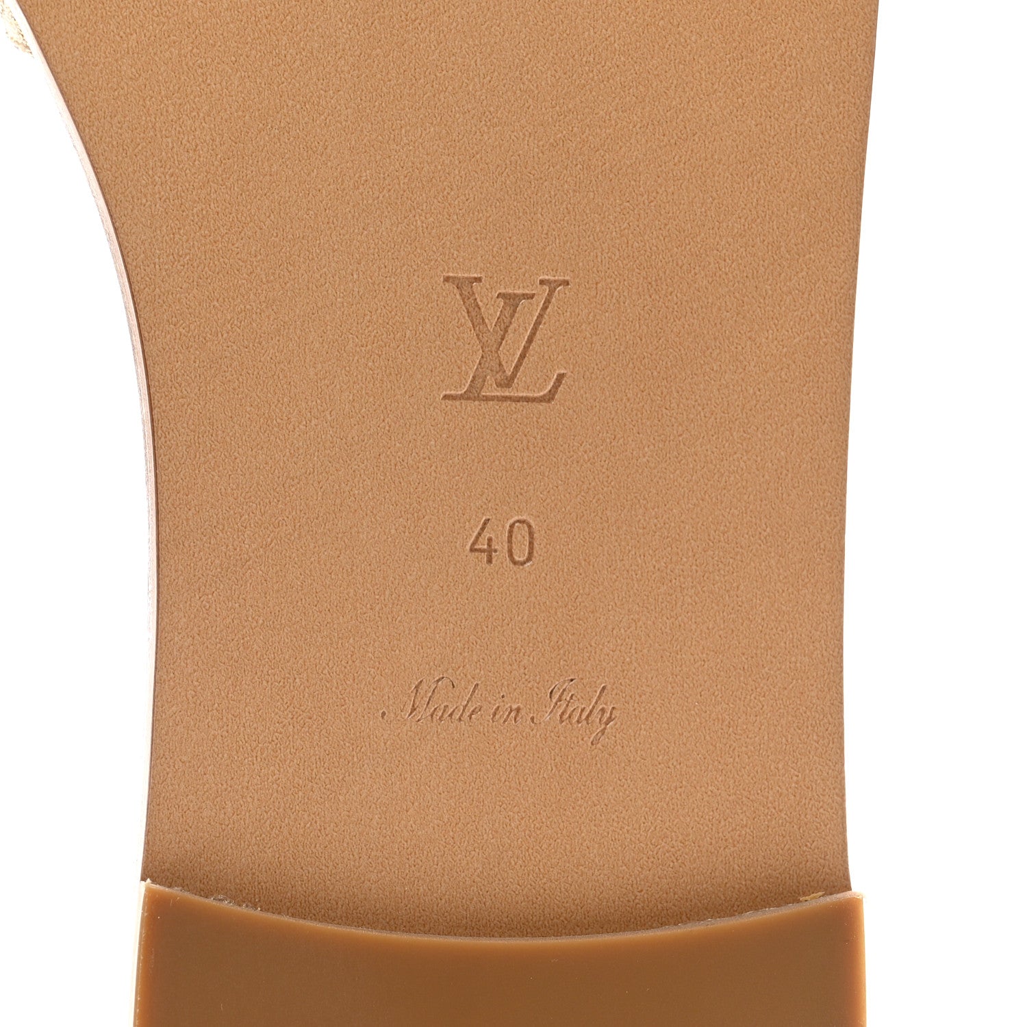 Louis Vuitton Monoglam Lock It Flat Mule 40 Gold 8 of 9