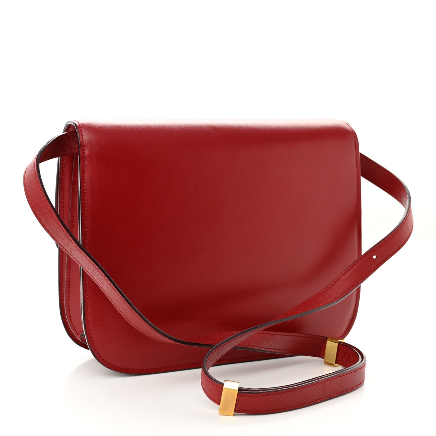 Box Calfskin Medium Classic Box Flap Bag Red