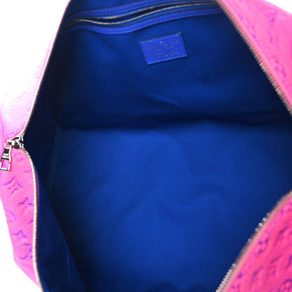 Louis Vuitton Taurillon Illusion Keepall Bandouliere 50 Bleu Rose 5 of 10